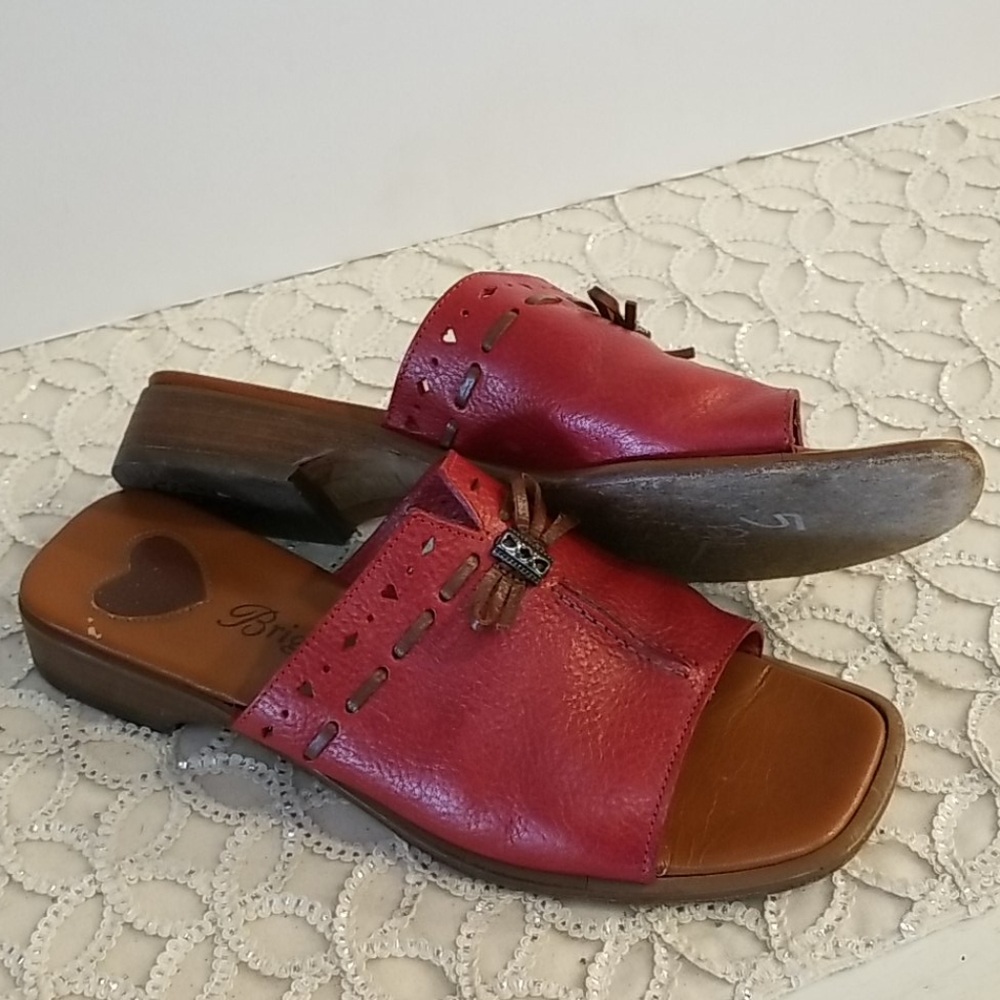 Brighton Java Leather Mules / Slides, Size 7 - image 8